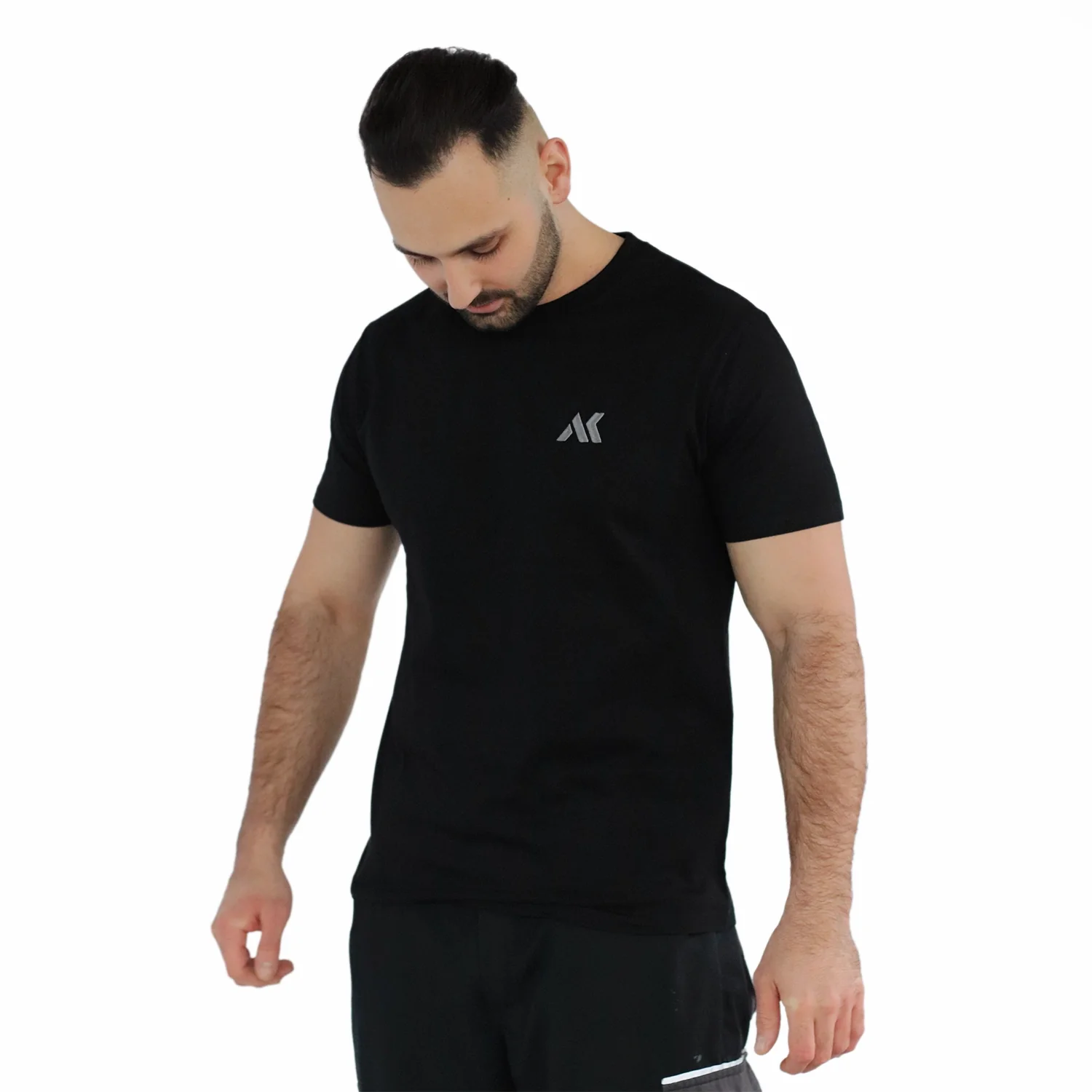 Basic T-Shirt Logo Embroidery Grey