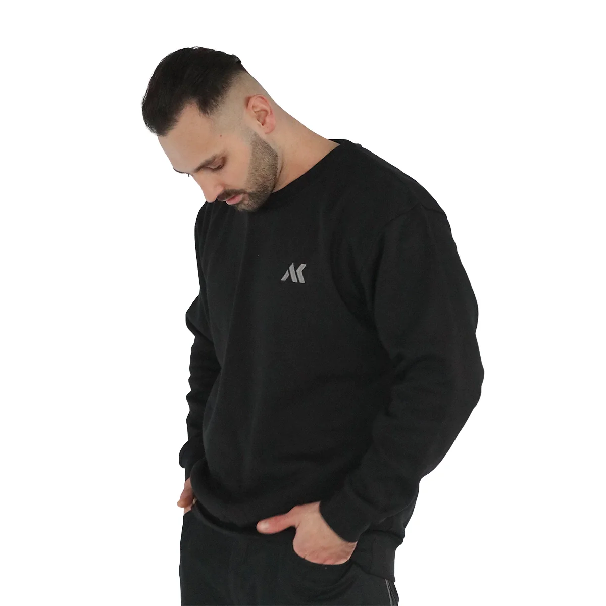 Sweatshirt Logo Embroidery Grey