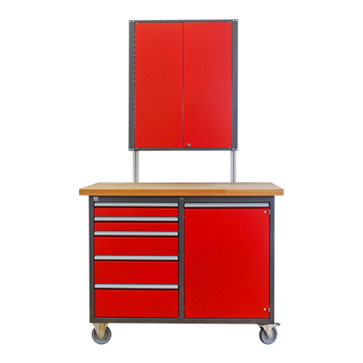 Tool trolley with cupboard attachment