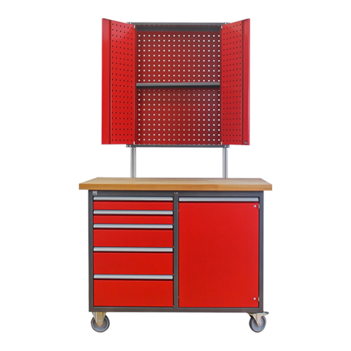 Tool trolley with cupboard attachment