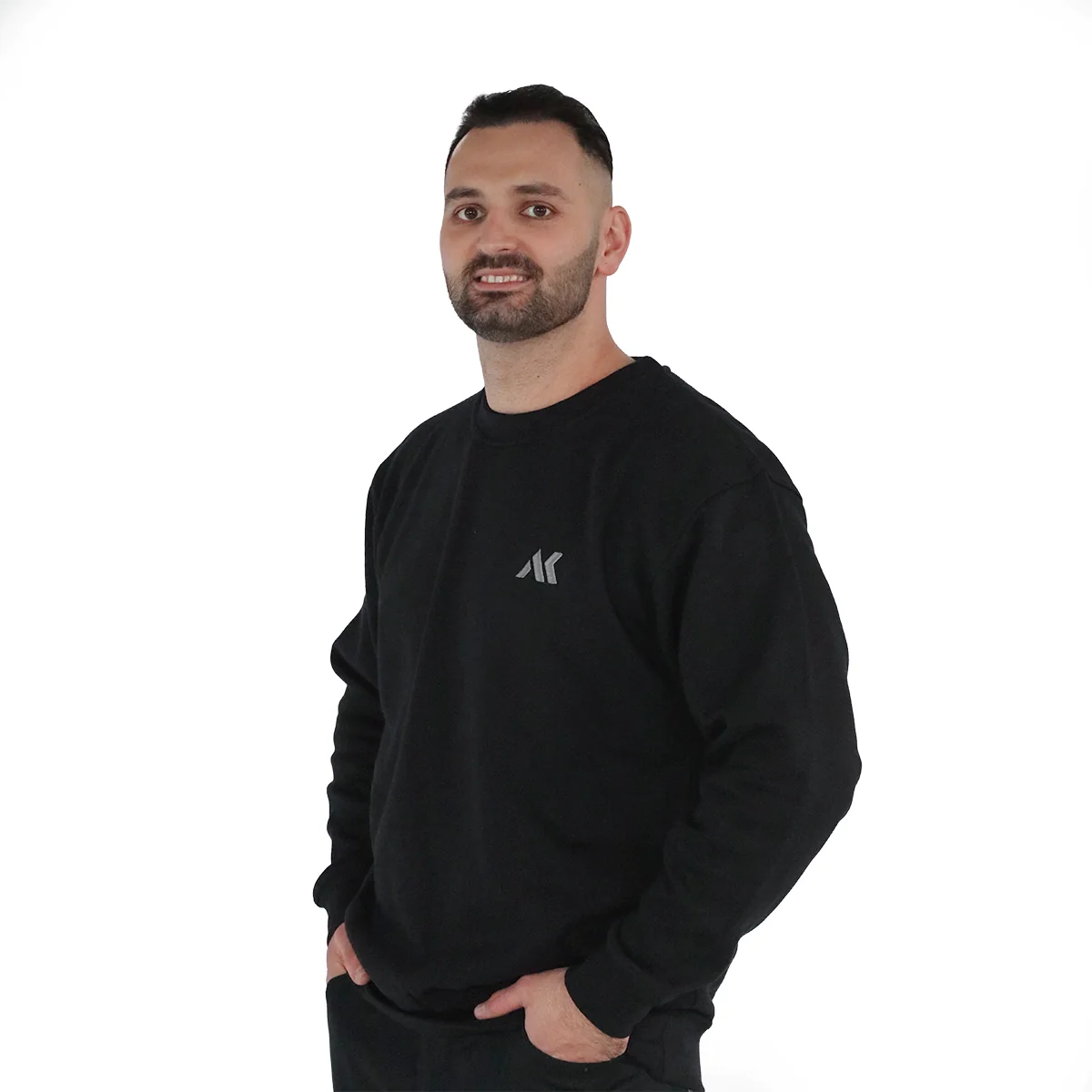 Sweatshirt Logo Embroidery Grey